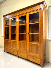 Bücherschrank Biedermeier Kirsche Viertürig Bibliothek Handpoliert Zerlegbar