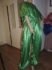 sissy Satin Jumpsuit Nylon Negligee seidig vtg sonderpreis xl