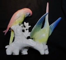 Porzellan Wellensittich-Paar