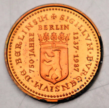 MEDAILLE 1989: 750 JAHRE BERLIN 1287-1987 - 40 JAHRE BRD, Cu, St, 26 mm, G12