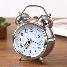 Doppelglockenwecker mit Nachtlicht Lauter Alarm 3 Zoll Wecker kein Ticken Neu