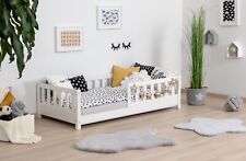 ANGEBOT Bodenbett "Mio" inkl. Rollrost B-WARE Kiefer massiv weiß 80x160 cm