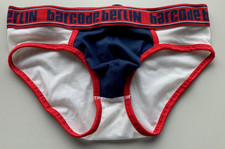 Slip Herren Gay von Barcode Berlin, rot/blau/weiß, Meshgewebe, Gr. M, NEU