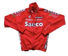 Kappa Team Saeco Vintage Fahrrad Jacke Cycling Jacket Fleece rot Sz. M