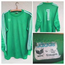 Adidas Vintage Trikot Template Matchworn Size 7/8 80er Torwart Goalkeeper Shirt 