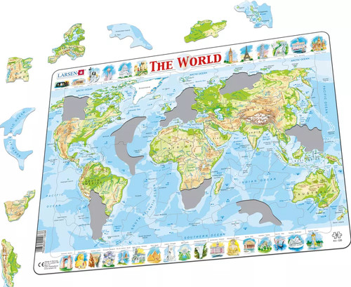 Weltkarte rahmen puzzle - weltkarte,