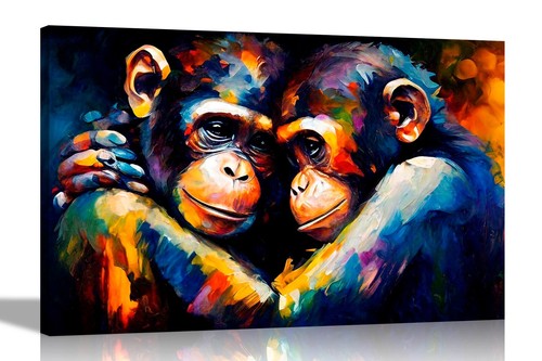 Hugging chimps abstract - chimps,