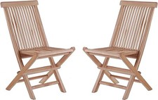 Teak klappstuhl 2er set holz - teak,