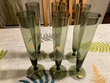 6 Sektgläser Sektflöte Champagnerglas rauchgrau edel!
