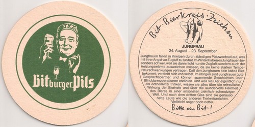 Bitburger alter bierdeckel - bitburger,