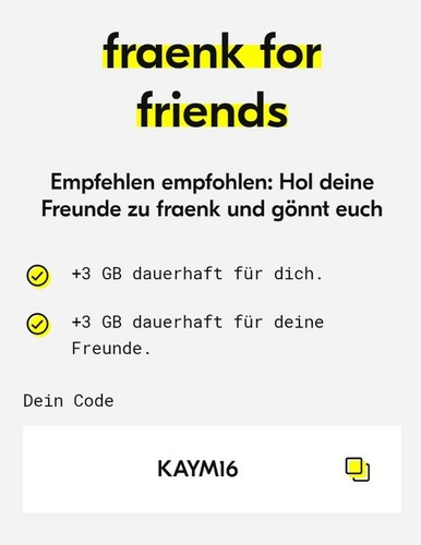 Fraenk gratis 5 von - fraenk, 5€