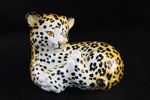 Leopard figur aus keramik made - figur,