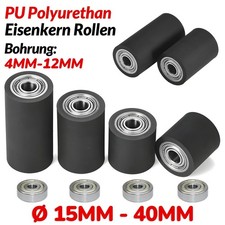 Führungsrolle Polyurethan Eisenkern Rollen mit Kugellager PU Laufrolle Ø 15-40mm