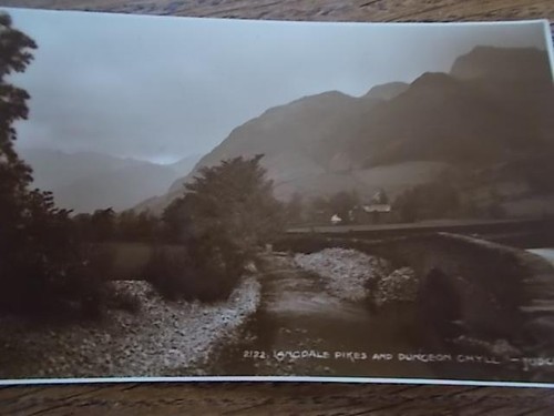 Alte postkarte langdale - alte, s/w