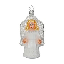 Christbaumschmuck Engel Glasfigur mundgeblasen handbemalt Weihnachtskugel Weiß