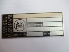 Bpw typenschild schild - bpw,
