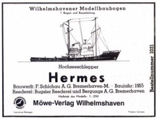 Wilhelmshavener Modellbaubogen 1031 D - Hochsee-Schlepper Hermes - 1:250