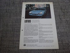 Lotus Europa Prospekt Sheet