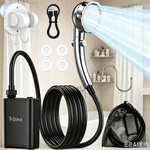 Tragbare campingdusche mit - tragbare,