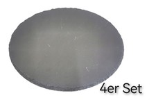 Schieferplatte rund 4er Set / 4x / Servierplatte / Schiefer Brett / ca. 25 cm ⌀