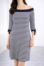 Kleid lasalle blau - kleid, weiß