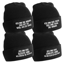 Beanie Mütze mit Spruch 4ER