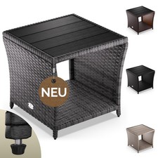 CASARIA® Beistelltisch Polyrattan WPC Kaffeetisch Tisch Garten Terrasse Balkon