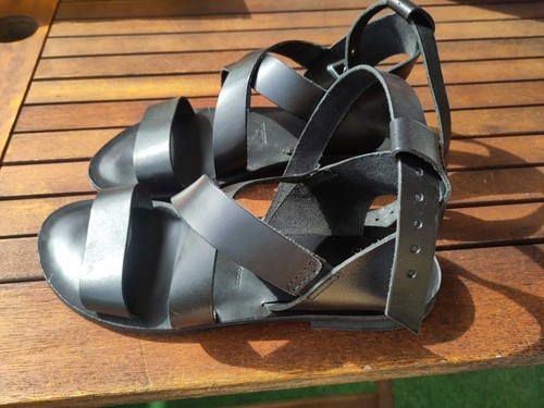 Schwarze ledersandalen iris - ledersandalen,,