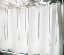 Bistrogardine Scheibengardine weiß Gardine Küche Landhaus Shabby Chic Champagne