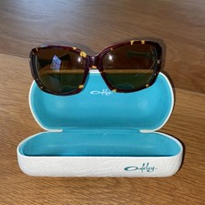 Oakley Sonnenbrille Damen Kunststoff, Braun/ Beige/Türkis, robust, Original Etui