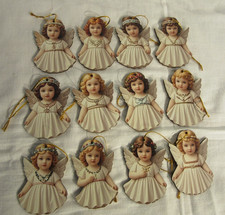 Vintage 12 "Weihnachtsengel" Holzornamente, Christbaumschmuck,Weihnachtsdeko