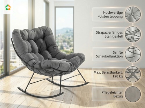 Schaukelstuhl aus stahl mit - schaukelstuhl,