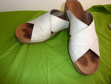 .........." easy street " Gr. 42  Schlappen - Lederfußbett   - hellgrau