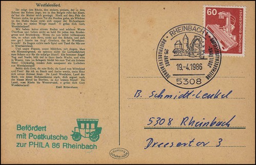 Befördert mit postkutsche zur - mit,
