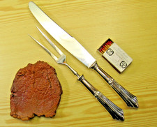 übergr. Tranchierbesteck lg. versilberte Klg. WMF 900 Fächermuster 90g  *0050e-v