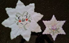 2 Weihnachtsdeckchen Sterne Weihnachten weiß 