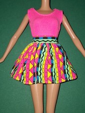 ?BARBIE MATTEL puppen kleidung 90er vintage kleid bunt?