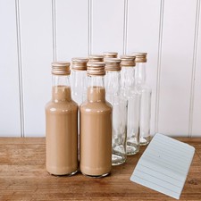 Glasflaschen zum Befüllen 200ml mit Deml mit Deckel & Trichter - Schnapsflaschen