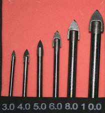 6 tlg. Glasbohrer Set