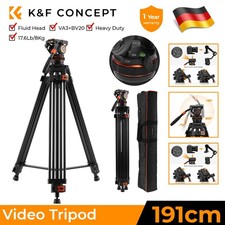 K&F Concept 191cm Kamera Stativ,Video stativ mit Fluid Videokopf für DSLR BV10