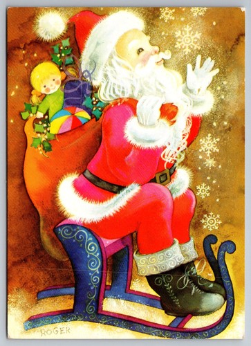 Postkarte weihnachtsmann mit - weihnachtsmann,