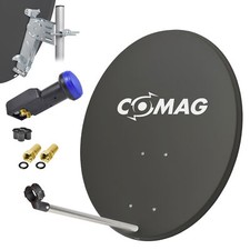 ZEHNDER Digitale SAT Anlage 80cm Satelliten Spiegel Schüssel + Twin LNB 0,1dB d