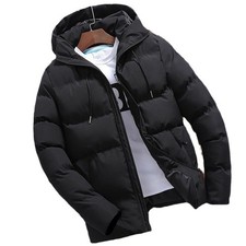 Herren Winterjacke warm mit Daunenfüllung, Gefütterte Jacke mit Reißverschluss