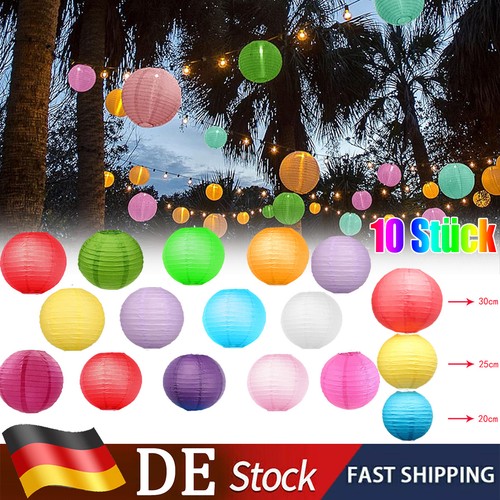 10x lampenschirm rund papier - rund,