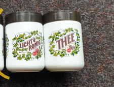 2x Douwe Egberts Tee Kaffeeweißer Vintage Opalglas Dose