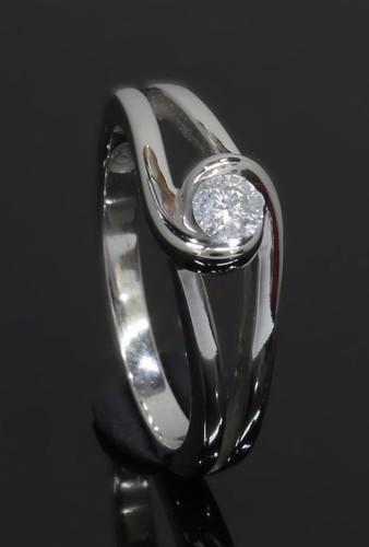 Solitärring karat weißgold - solitärring, 9