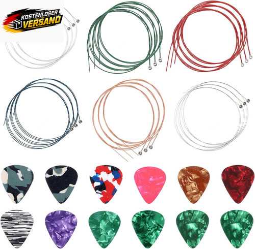 Gitarrensaiten set farbig - set, inkl