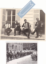 2x Luftwaffe vor Schloss Bailly 1940 Fliegeranzug +Musikanten Kommandostelle rar