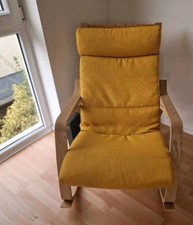POÄNG Ikea Schaukelstuhl  Schwingstuhl, gelbe Auflage  Wie Neu