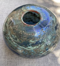 Studioglas Vase Unikat mundgeblasen irisierend Lüsterglas Sammlerglas“